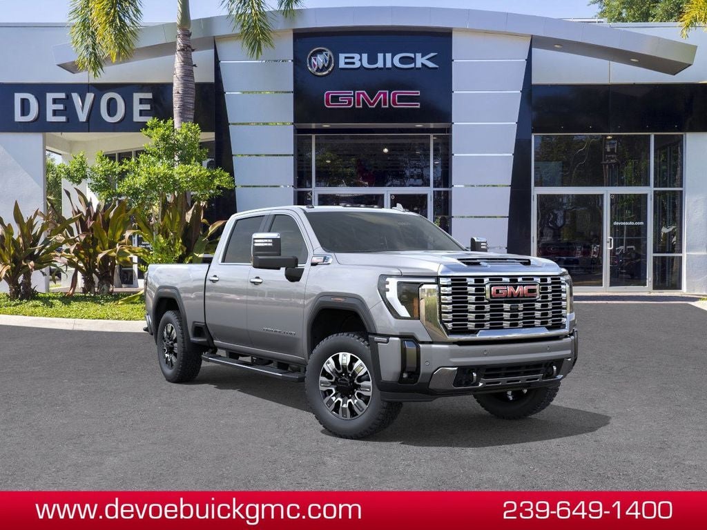 2026 GMC Sierra 2500 HD Denali in Sterling Metallic — front three-quarter view