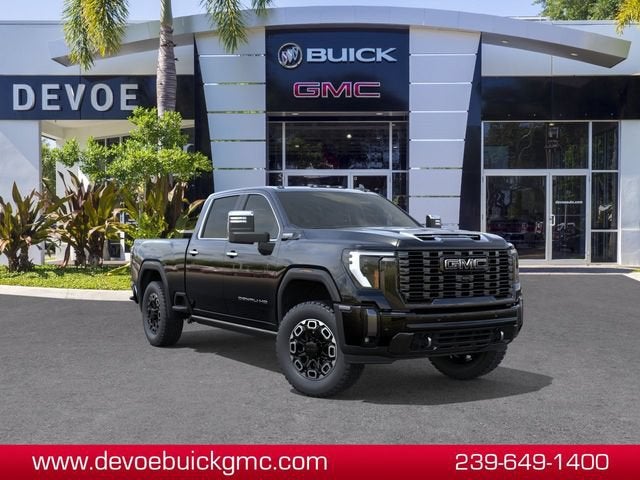 2026 GMC Sierra 2500 HD Denali Ultimate in Onyx Black — front three-quarter view