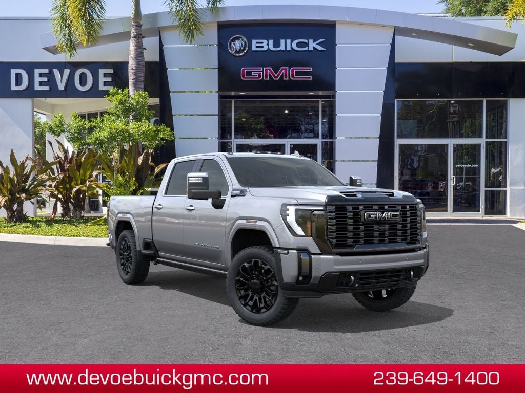 2026 GMC Sierra 2500 HD Denali Ultimate in Sterling Metallic — front three-quarter view