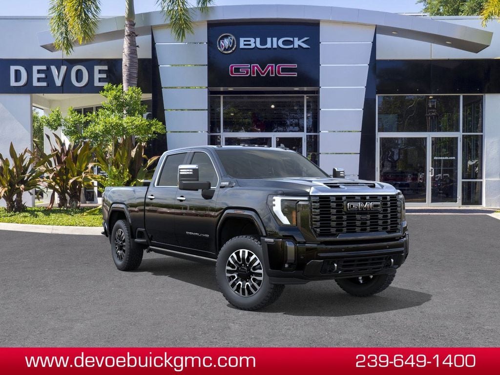 2026 GMC Sierra 2500 HD Denali Ultimate in Onyx Black — front three-quarter view