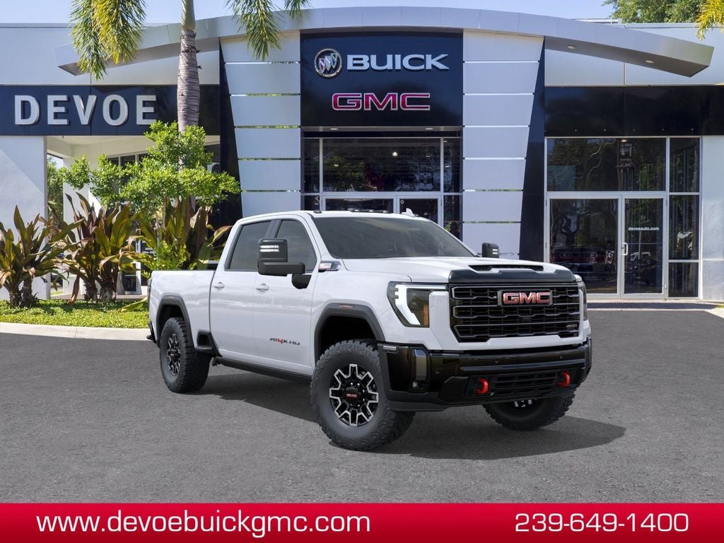 2026 GMC Sierra 2500 HD AT4X in Summit White — front three-quarter view