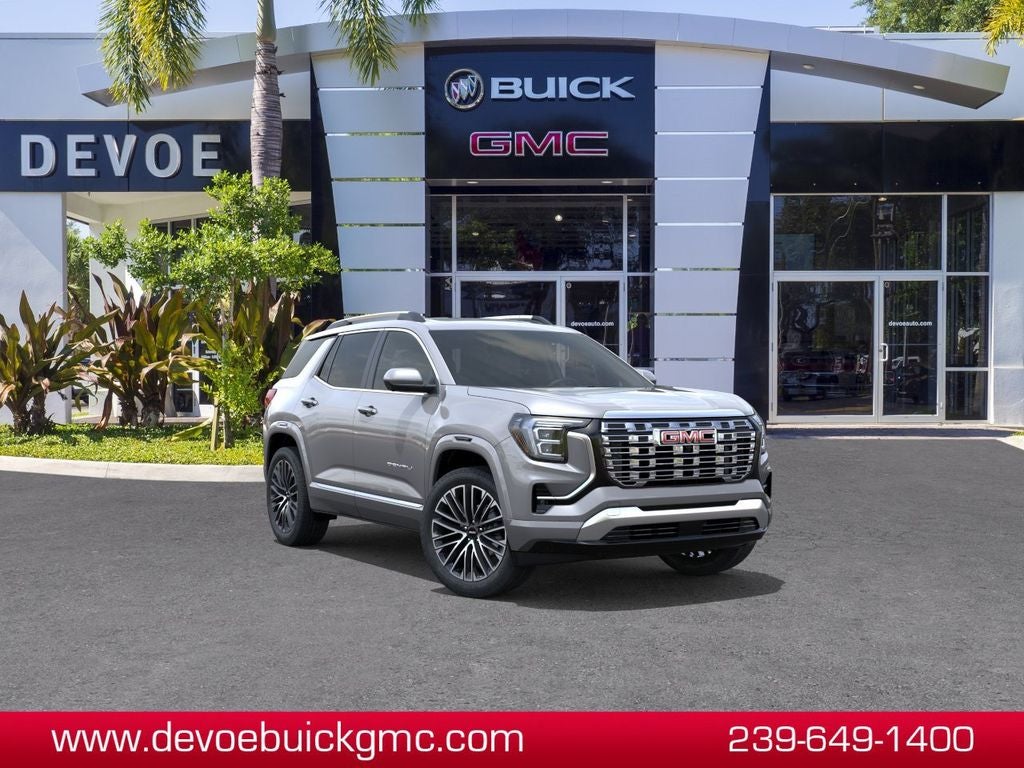 2027 GMC Terrain AWD Denali in Sterling Metallic — front three-quarter view