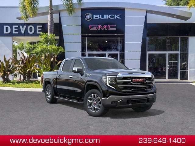 2026 GMC Sierra 1500 SLT in Onyx Black — front three-quarter view