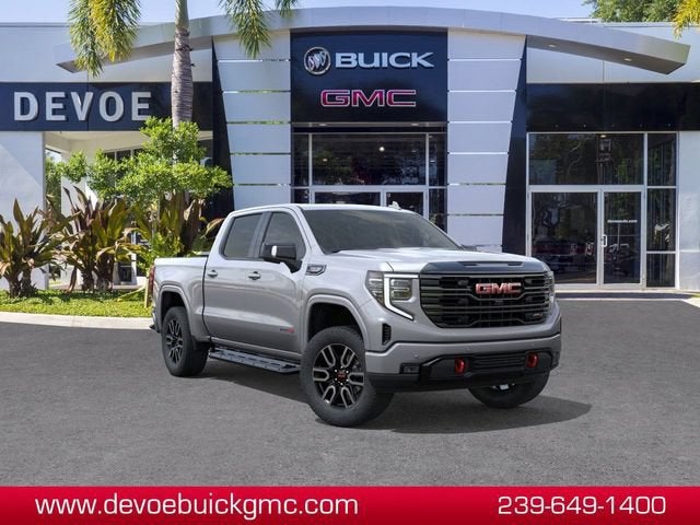 2026 GMC Sierra 1500 AT4 in Sterling Metallic — front three-quarter view