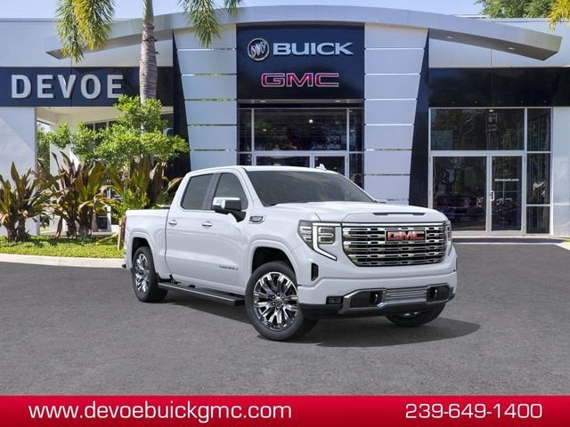 2026 GMC Sierra 1500 Denali in Glacier White Tricoat — front three-quarter view