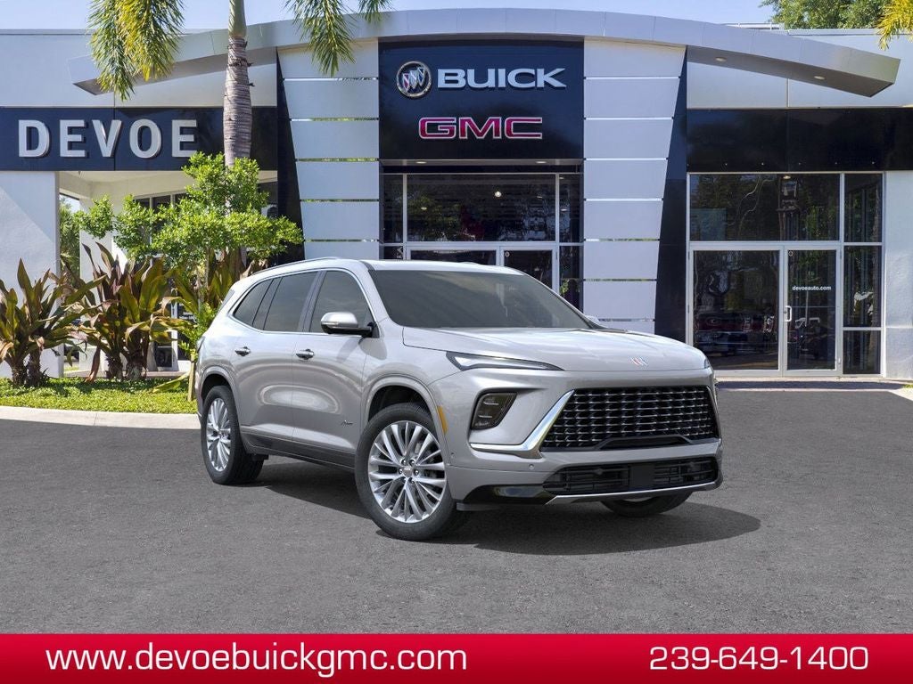 2026 Buick Enclave Avenir in Moonstone Gray Metallic — front three-quarter view