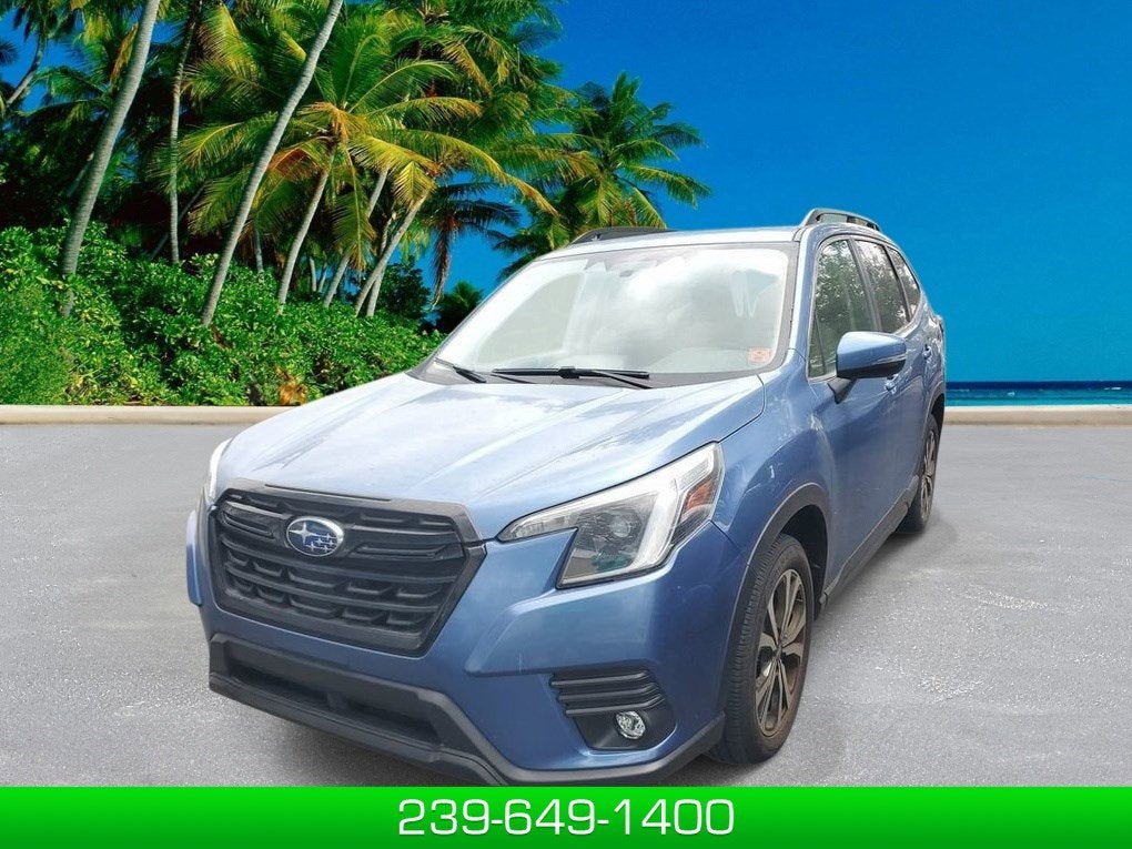 2024 Subaru Forester Limited in Blue — front three-quarter view