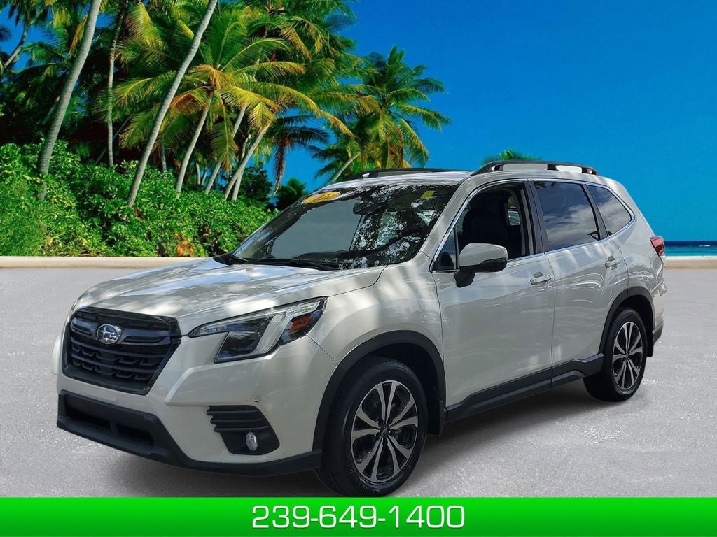 2022 Subaru Forester Limited in Crystal White Pearl — front three-quarter view