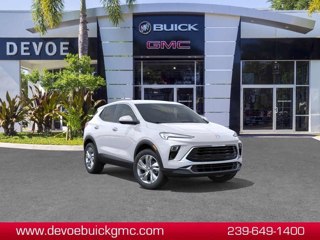 2026 Buick Encore GX Preferred in Summit White — front three-quarter view
