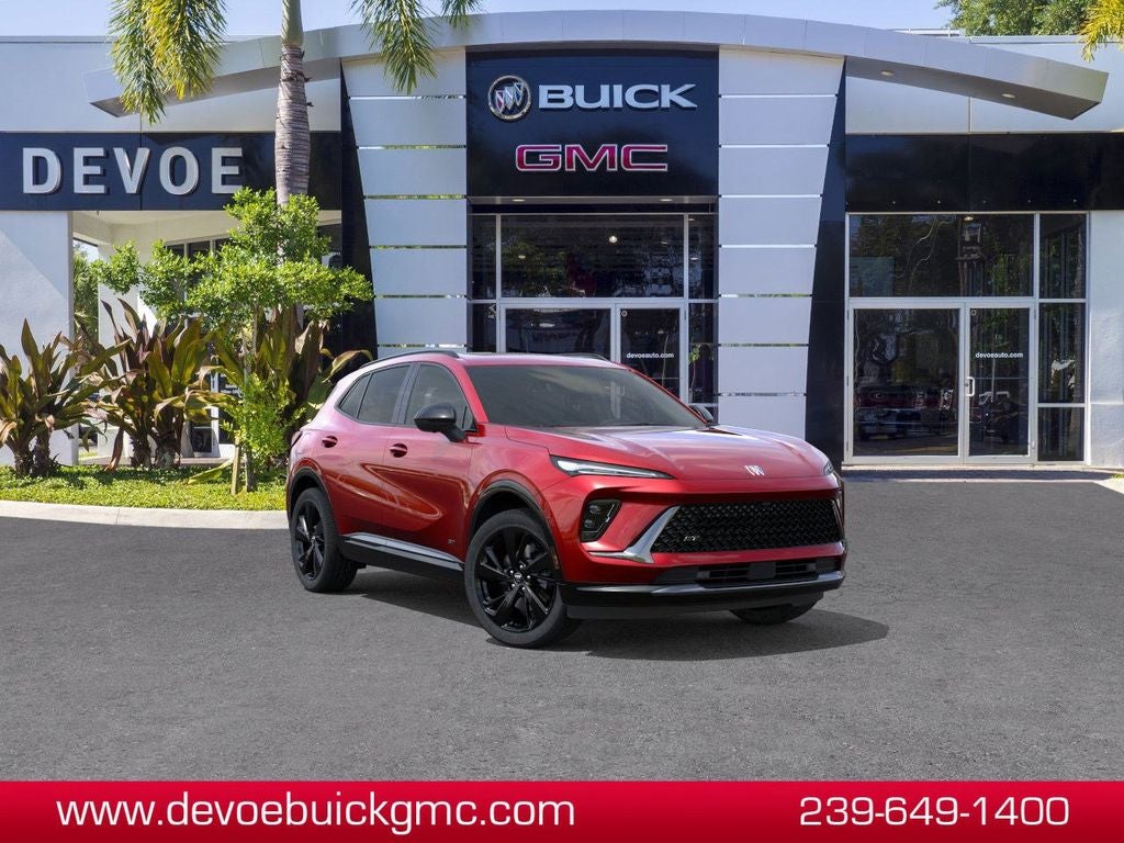 2026 Buick Envision Sport Touring in Brilliant Red — front three-quarter view