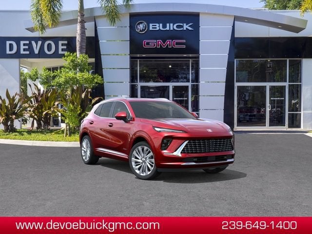 2026 Buick Envision Avenir in Brilliant Red — front three-quarter view
