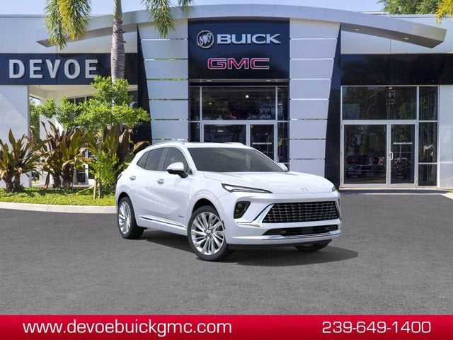 2026 Buick Envision Avenir in Iridescent White Tricoat — front three-quarter view